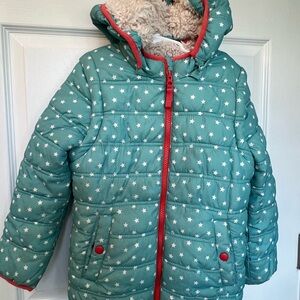 Mini Boden Teal & White Star Puffer Jacket / Vest. Padded Coat